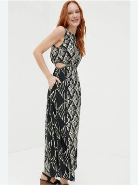 Fat Face Harrie Geo Cutout Beach Maxi Dress